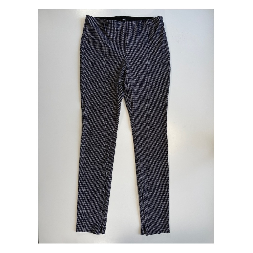 THEORY Houndstooth Skinny Mid-Rise Legging Ponte Pants Ankle Zip Womens Medium